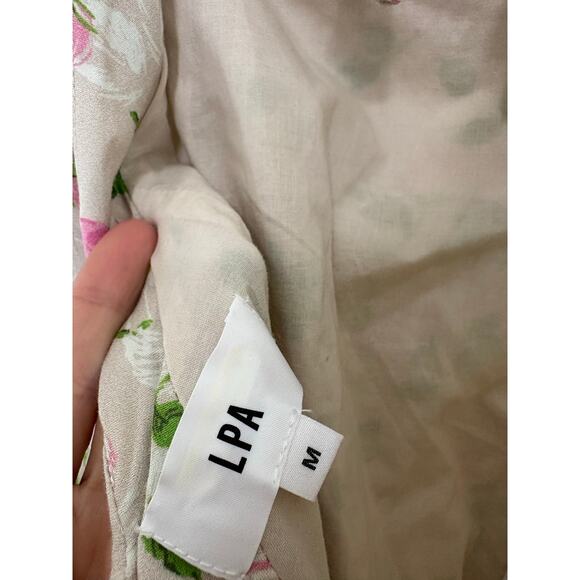 Revolve LPA Hartley Midi Dress Size Medium Floral Puff Sleeve Coquette Feminine - Picture 5 of 14